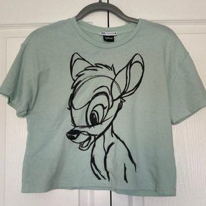 NWOT Zara X Disney Bambi short sleeve crop top, XS